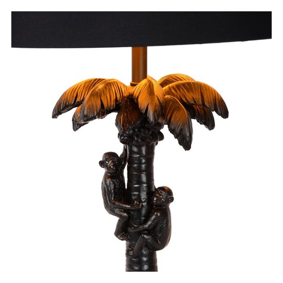 Jungle black table lamp with shade 30.5 cm E27