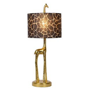 Giraffe matt gold/brass with safari design table lamp E27