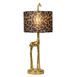 Giraffe matt Gold/Messing mit Safari-Design-Tischlampe E27