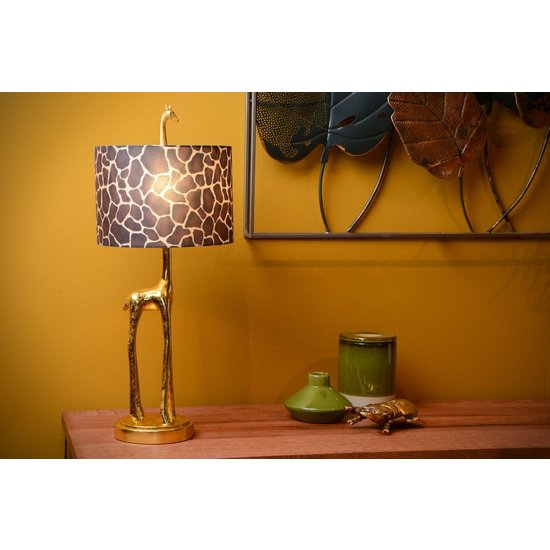 Giraffe oro mate/latón con lámpara de mesa diseño safari E27