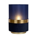 Petite lampe de table rétro ronde bleue 30 cm E27