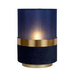 Petite lampe de table rétro ronde bleue 30 cm E27