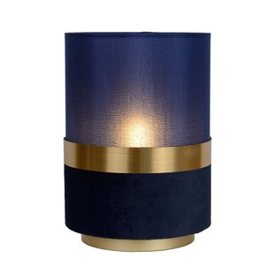 Petite lampe de table rétro ronde bleue 30 cm E27