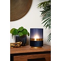 Retro round small blue table lamp 30 cm E27