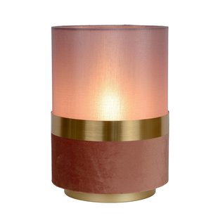 Lámpara de mesa retro pequeña redonda rosa 30 cm E27