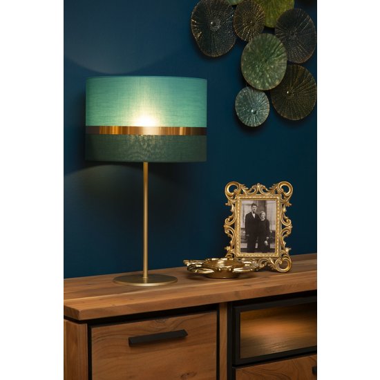 Retro runde große grüne Tischlampe 30 cm E27