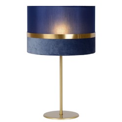 Grande lampe de table rétro ronde bleue 30 cm E27