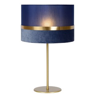 Grande lampe de table rétro ronde bleue 30 cm E27