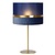 Grande lampe de table rétro ronde bleue 30 cm E27