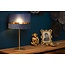 Grande lampe de table rétro ronde bleue 30 cm E27