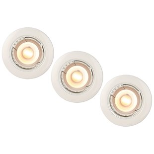 3 spots round white recessed spot 81mm incl dimmable GU10 3x5W 3000K