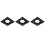 3 spots square black recessed spot 81mm incl dimmable GU10 3x5W 3000K