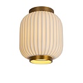 Weiß/Messing geriffelte Deckenlampe 19,5 cm E27 weiß