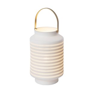 Lámpara de sobremesa de lujo rural blanca 15,5 cm E14