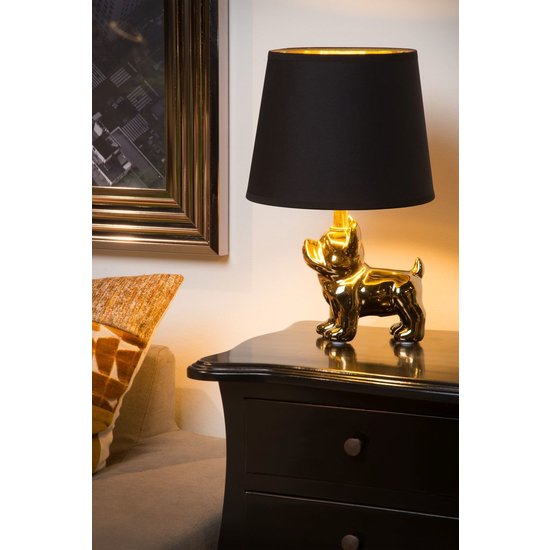Bulldog goldene Tischlampe E14