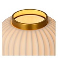 White/brass ribbed low table lamp 19.7 cm E14
