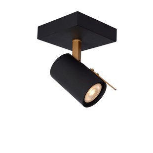 Modern black/matt gold dim-to-warm ceiling spot GU10