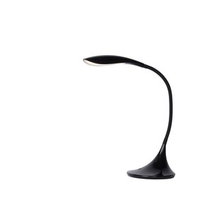 Elegant gebogen zwarte bureaulamp 6W dimbaar 3000K