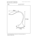 Elegant curved white desk lamp 6W dimmable 3000K