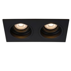 Black double recessed recessed spot 2xGU10