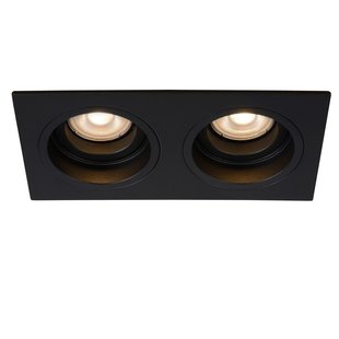 Black double recessed recessed spot 2xGU10