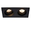 Black double recessed recessed spot 2xGU10