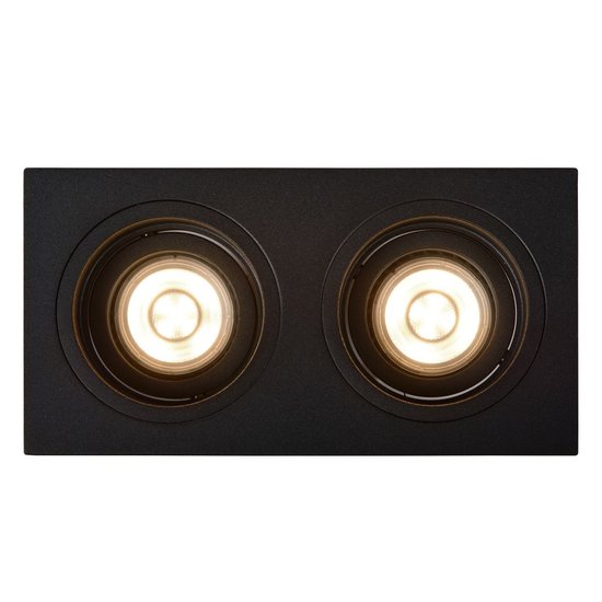 Spot encastré double encastrable noir 2xGU10