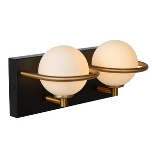 Bathroom wall lamp 2xG9 IP44 black with brass