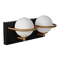 Badezimmer-Wandleuchte 2xG9 IP44 schwarz mit Messing