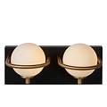 Bathroom wall lamp 2xG9 IP44 black with brass