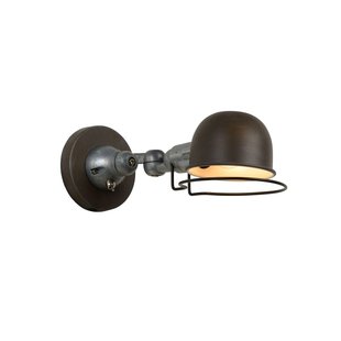 Vintage look roestbruin wandlamp E14 vast