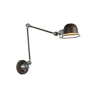 Vintage look rust brown wall lamp E14 extendable