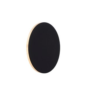 Round black wall lamp circle 15 cm LED 1x6W 3000K