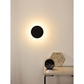 Round black wall lamp circle 15 cm LED 1x6W 3000K