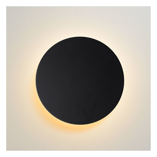 Round black wall lamp circle 15 cm LED 1x6W 3000K