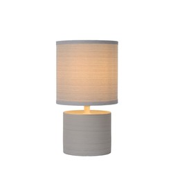 Lampe à poser gris pierre 14 cm avec abat-jour E14