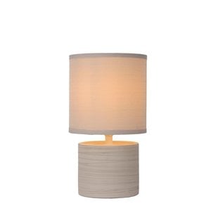 Steinbeige Tischlampe 14 cm mit Schirm E14