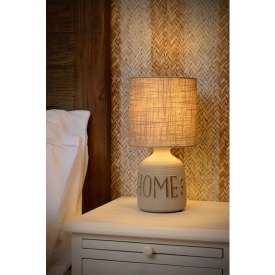 Lámpara de mesa moderna de cerámica gris E14