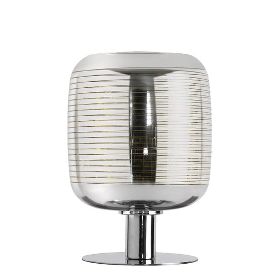 Quirky modern chrome table lamp 20 cm dia E27