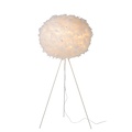 Stehlampe 50 cm mit weißen Federn E27