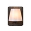 Grayed wooden wall lamp E14 with white shade