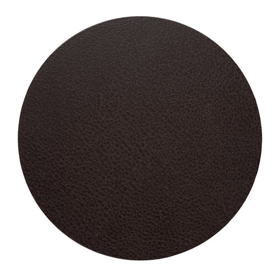 Wall lamp flat disc brown leather 14 cm LED 5W 3000K