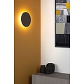 Applique disque plat cuir marron 22 cm LED 10W 3000K