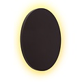 Applique disque plat cuir marron 22 cm LED 10W 3000K