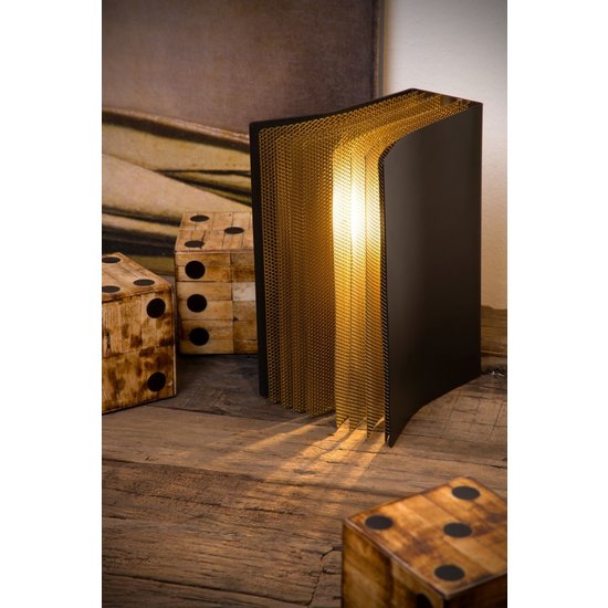 Lámpara de mesa artística negra forma libro E14