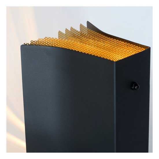 Lámpara de mesa artística negra forma libro E14