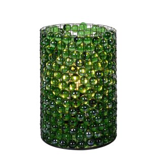 Lampe de table verte nostalgique avec billes 15 cm E14