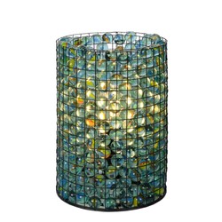 Lámpara de mesa transparente nostálgica con canicas 15 cm E14
