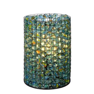 Lámpara de mesa transparente nostálgica con canicas 15 cm E14