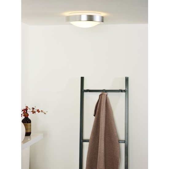 Mat chroom plafondlamp 27 cm E27 IP44 vochtige ruimte